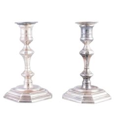 Harrods 758 grams, Solid Sterling Silver Candlesticks. Sir Richard Woodman Burbidge for Harrods, London. Candlesticks 2 .925 Sterling silver