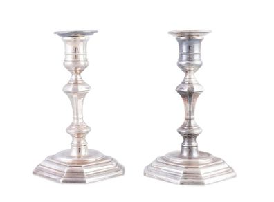 Harrods 758 grams, Solid Sterling Silver Candlesticks. Sir Richard Woodman Burbidge for Harrods, London. Candlesticks 2 .925 Sterling silver