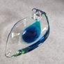 Rare Find Vintage Early Mdina Glass Serving Dish Leaf Shaped Image 5