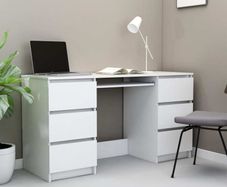 Writing Desk White 140x50x77 cm Chipboard