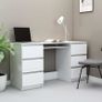 Writing Desk White 140x50x77 cm Chipboard Image 5