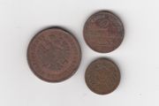 Germany,&amp; Austria 4 Kreuzer 1861, 3 x coins (No: 384)