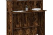 Reception Desk Smoked Oak 100x50x103.5 cm