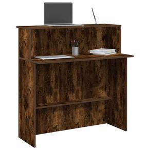 Reception Desk Smoked Oak 100x50x103.5 cm