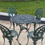 Cast metal garden table and four chairs Image 3