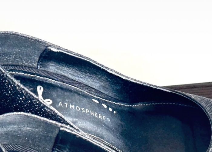 Sparkly Black Stiletto Heels - Size UK 5 (Atmosphere)