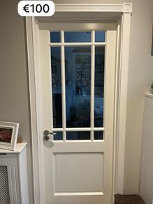 White Internal Glass-Panel Doors  Single and Double Sets
