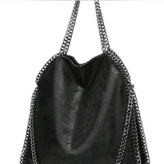 Black Bag with Silver Hardware and Chain Handle