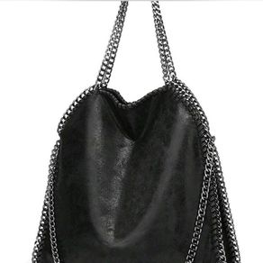 Black Bag with Silver Hardware and Chain Handle