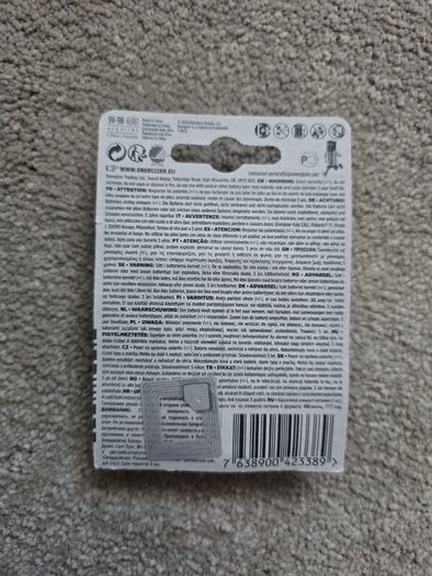 1x energizer max plus 9V 1