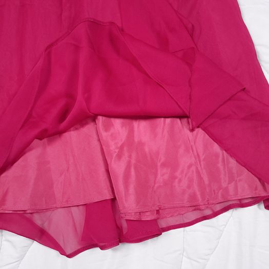 Debut Pink Chiffon Sleeveless Strappy/Strapless Side-Knot Draped Cocktail Mini Dress 20UK/48EU