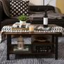 Industrial Coffee Table, Rectangular Sofa Table with Storage Shelves for Living Room, Bedroom, Office, Brown Image 2