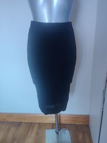 BNWT River Island Black Glamathon midi high waist pencil skirt size UK8 EU34/36 Postage included
