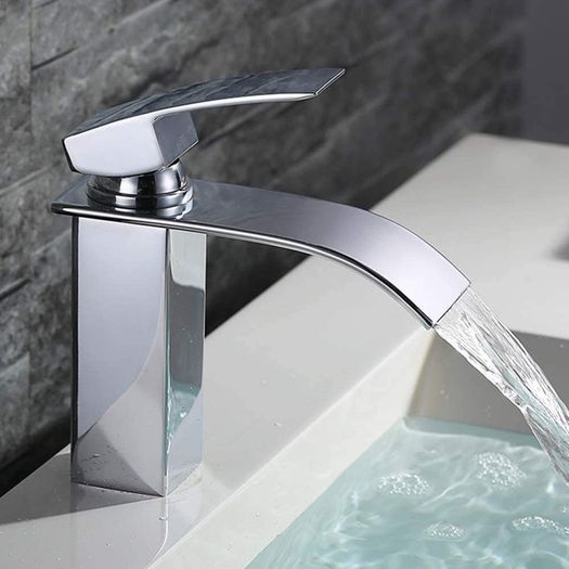Waterfall Bathroom Faucet Wash Basin Mixer Tap Hot and Cold Water Sink Taps Single Handle Basin Taps Mixer Bathroom Tap Accessories Chrome Brass (FREE POSTAGE)