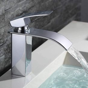 Waterfall Bathroom Faucet Wash Basin Mixer Tap Hot and Cold Water Sink Taps Single Handle Basin Taps Mixer Bathroom Tap Accessories Chrome Brass (FREE POSTAGE)