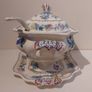 Fabulous Rare Vintage Masons Ironstone Large Lidded Soup Tureen Complete with Matching Underplate and Ladle in the Regency Pattern, Circa 1940 - Amazing to Have the Complete Set! Image 4