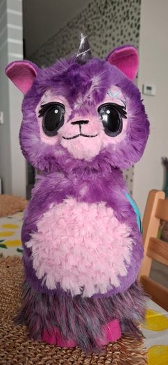 Hatchimals Llalacorn Interactive Purple Llama Talks Lights Up Grows 32 inches.