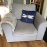 4 seater sofa + Armchair + foostool selling  3 pieces together Image 4
