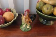 Fantastic Vintage Ceramic Portuguese Majolicaware Rooster Toothpick Holder by Bordallo Pinheiro, Circa 1950s - Kitschtastic!!!
