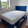New 4'6 Grey base with mattress & Headboard Image 5