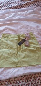 Lime Green Denim Skirt