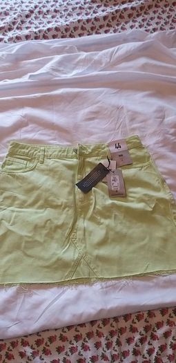 Lime Green Denim Skirt