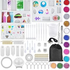 133 Pcs Resin Casting Molds and Tools Set, Jewelry Craft Moulds, Daohexi DIY Silicone Epoxy Resin Mold, for Resin Jewelry and Craft, Resin Craft Making Kit (FREE POSTAGE)