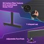 Small Gaming Desk 106.6 CM LED Computer Desk with Monitor Stand Gamer Workstation with Cup Holder & Headset Hooks for Home Office Bedroom Small Space Image 7