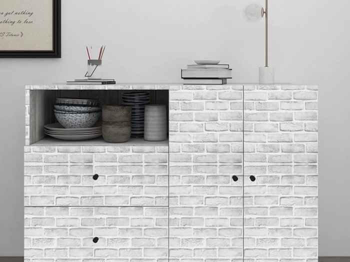 Brick Effect Self Adhesive Wallpaper, Sticky Back Plastic Roll Vinyl, Peel and Stick Wallpaper Suitable for Living Room, Kitchen, Bedroom, 44.5x300cm (FREE POSTAGE)