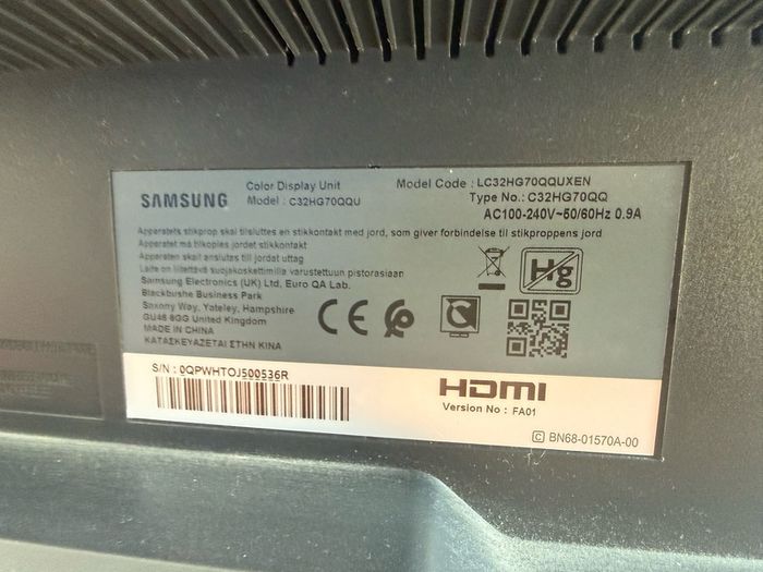 Samsung gaming monitor c32hg70
