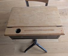 Vintage School Desk with Integrated Chair