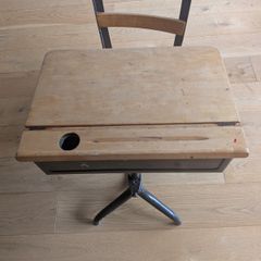 Vintage School Desk with Integrated Chair