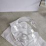 Lovely Small Round  Clear Glass Bud Flower Vase Hand Blown. Image 7