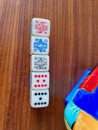 Rare Carlsberg Beer Early 20th Century Travel Poker Dice In Original Vintage Sliding Box Made in Denmark