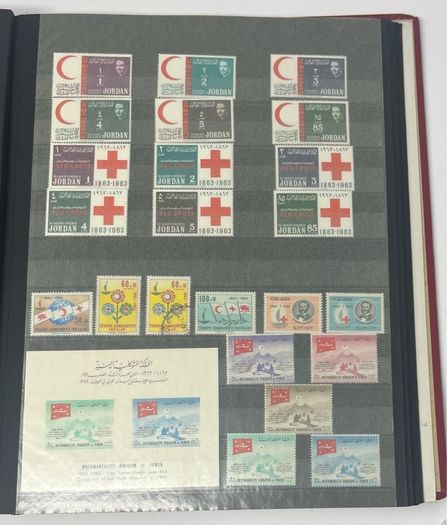 Collection: Thematic Red Cross, Malaria and For Young People stamps mainly used however some mint noted along with some miniature sheets on 28 pages