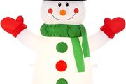 Celebright Christmas Inflatable Snowman - Outdoor/Indoor Bright LED Light Up Porch Decoration - Built in Air Compressor - Pegs Included for Garden Use 100cm