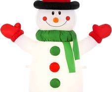 Celebright Christmas Inflatable Snowman - Outdoor/Indoor Bright LED Light Up Porch Decoration - Built in Air Compressor - Pegs Included for Garden Use 100cm