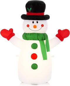Celebright Christmas Inflatable Snowman - Outdoor/Indoor Bright LED Light Up Porch Decoration - Built in Air Compressor - Pegs Included for Garden Use 100cm