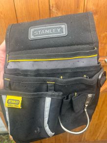 STANLEY Tool Belt Pouch, Double Pocket with Hammer Loop