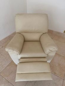 Cream Leather Armchair