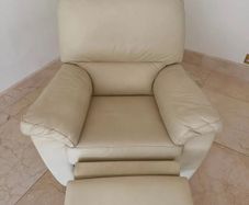 Cream Leather Armchair