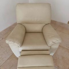 Cream Leather Armchair