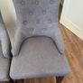 Set of 4 charcoal grey fabric high dining chairs Image 2