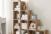 New Display 10 Cube Staircase Bookcase Storage Unit (Camel brown) FREE P&amp;P