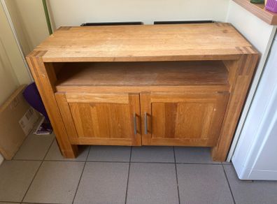 Solid oak TV unit