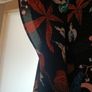 Boho long black floral botanical print frills dress high neck 10 Image 3