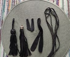 Mixed Genuine Black Leather Handbag Tassels, Charms & Replacement Parts Lot