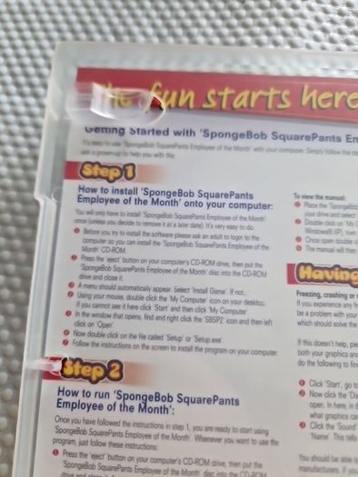 Sponge Bob Square Pants Employee of the Month Pc cd rom games Original