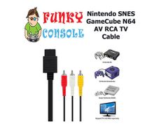 Nintendo SNES TV AV Cable Lead Composite Video Audio RCA N64 GameCube