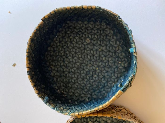 Edwardian woven needle basket/box